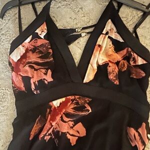 White House Black Market Black and Orange Dress